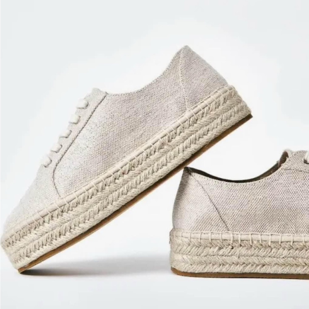 Shoedazzle Cream Espadrille Shoes